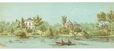 135027 Gezicht op het voormalige bolwerk Lepelenburg te Utrecht met links het huis Lievendaal en rechts enkele ...